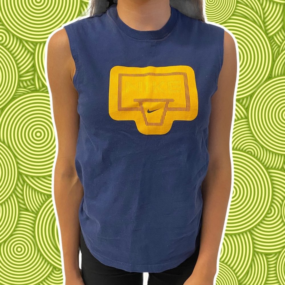 Nike Vintage Hoops Basketball Tank Blue Gold S
